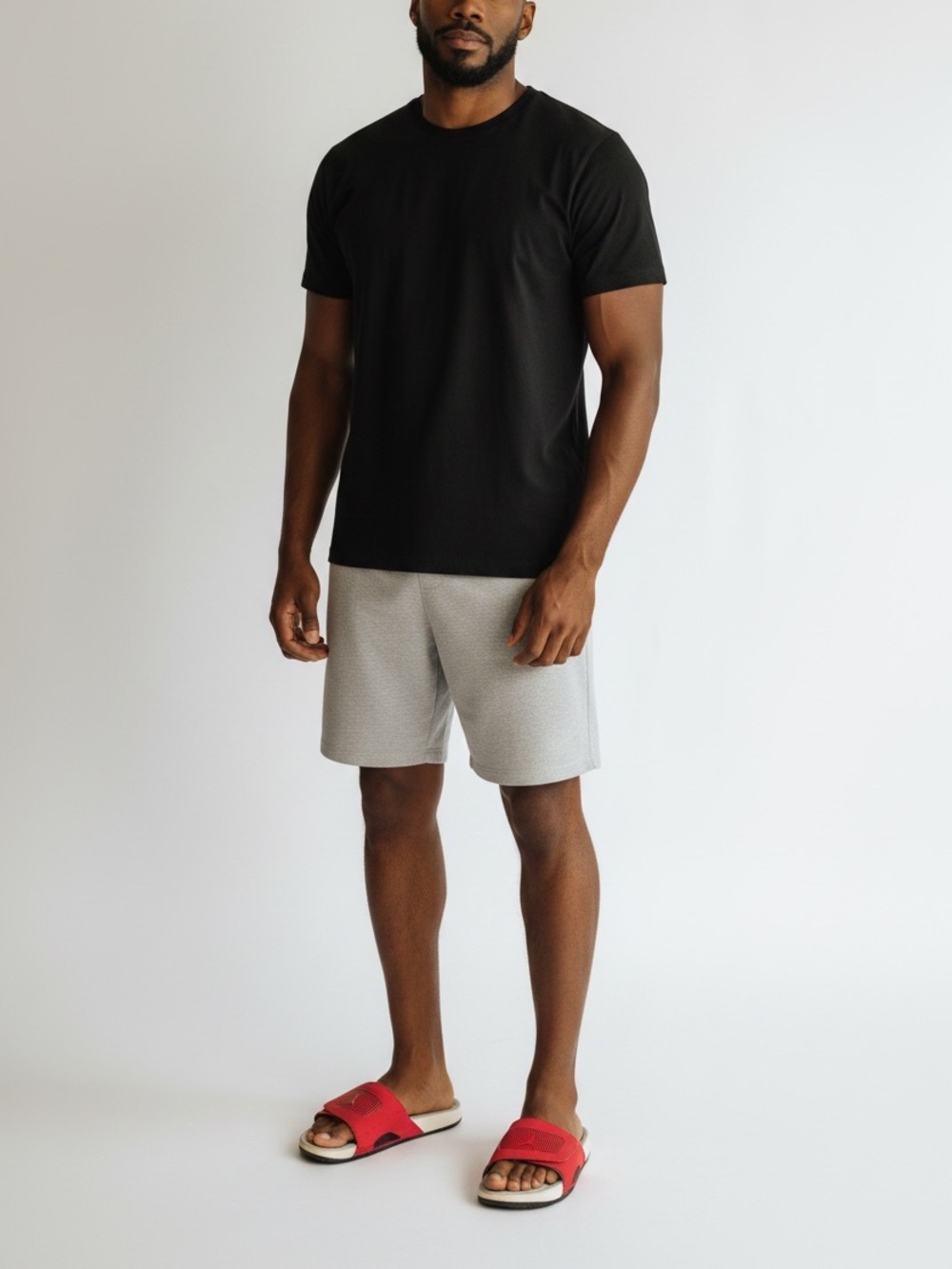 Jordan Red and White Massage Footbed Slide Sandals